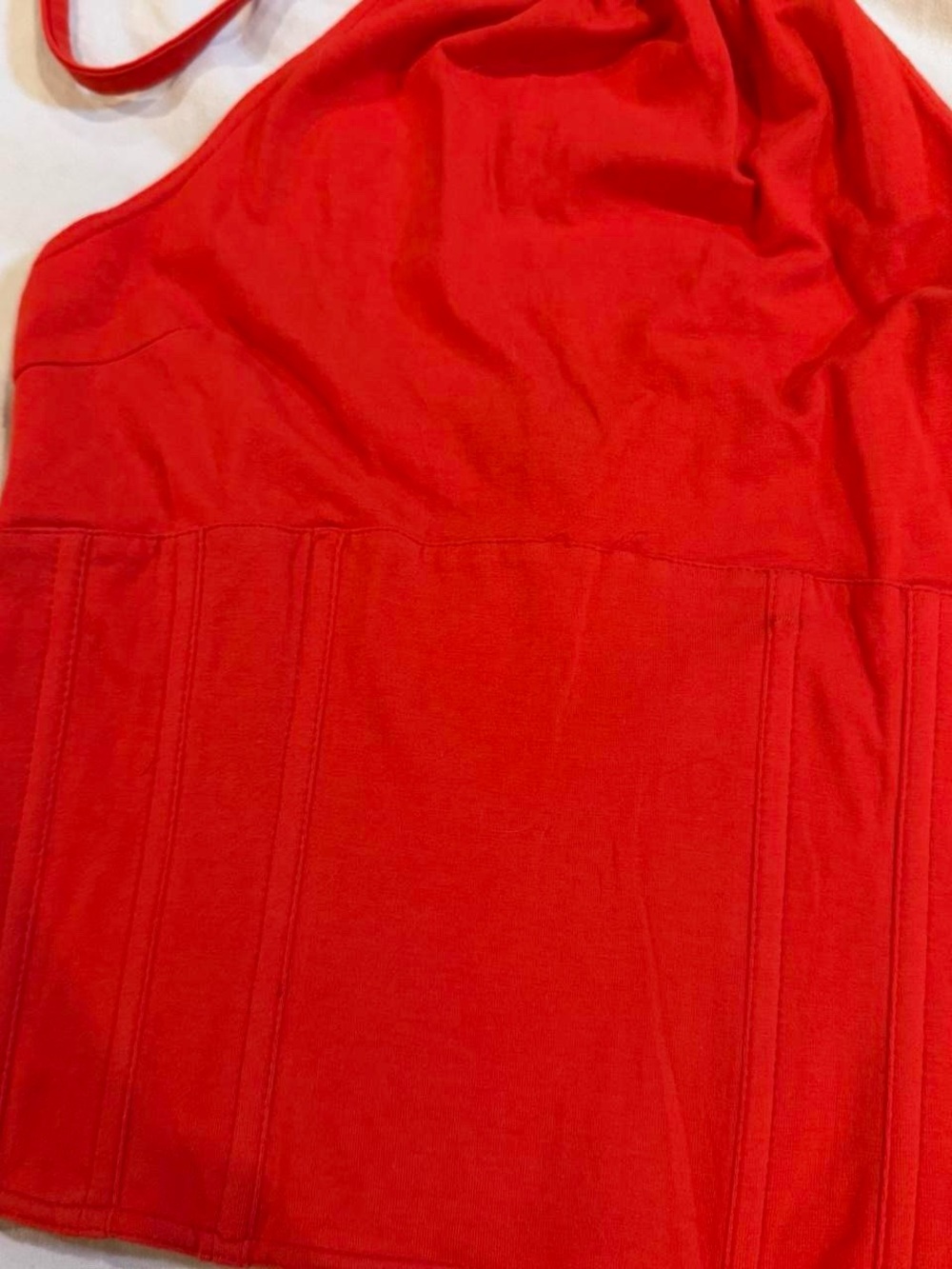 Y2K Orange/Red Halter Neck Corset Top - Picture 2 of 6